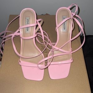 Steve Madden pink tie up heels
